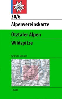 OeAV - Alpenvereinskarte 30/6 &Ouml;tztaler Alpen, Wildspitze (Weg + Ski)