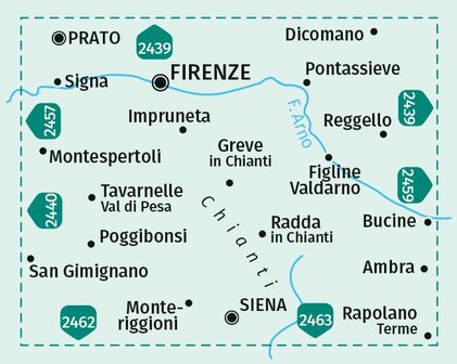 Kompass - WK 2458 Firenze - Siena - Chianti