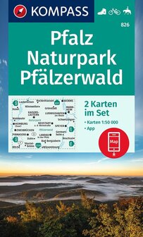 Kompass - WK 826 Pfalz - Naturpark Pf&auml;lzerwald (set van 2 kaarten)