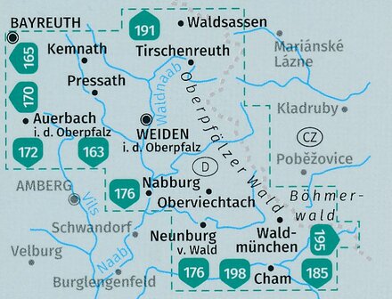 Kompass - WK 186 Oberpf&auml;lzer Wald