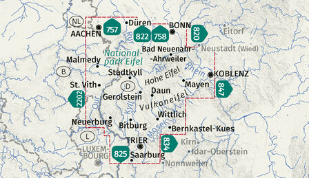 Kompass - WK 833 Eifel (set 4 kaarten)