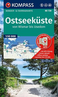 Kompass - WK 739 Ostseek&uuml;ste (set 3 kaarten)