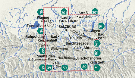 Kompass - WK 291 Rund um Salzburg - set 2 kaarten