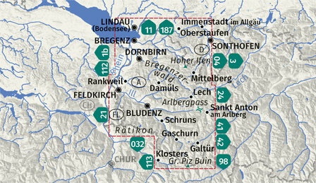 Kompass - WK 292 Vorarlberg (set 2 kaarten)