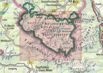 OeAV - Alpenvereinskarte BY21 Nationalpark Berchtesgaden, Watzmann (Weg + Ski)