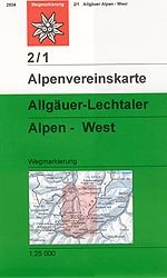 OeAV - Alpenvereinskarte 2/1 Allg&auml;uer - Lechtaler Alpen West (Weg)
