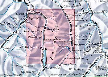 OeAV - Alpenvereinskarte 30/3 &Ouml;tztaler Alpen, Kaunergrat (Weg)