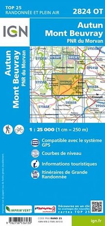 IGN - 2824OT Autun - Mont Beuvray - PNR du Morvan