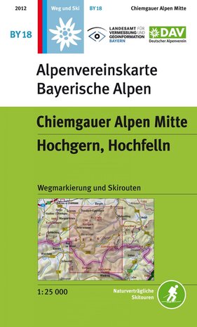OeAV - Alpenvereinskarte BY18 Chiemgauer Alpen Mitte, Hochgern, Hochfelln (Weg + Ski)