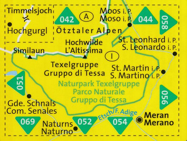 Kompass - WK 043 Naturpark Texelgruppe - Meraner Höhenweg