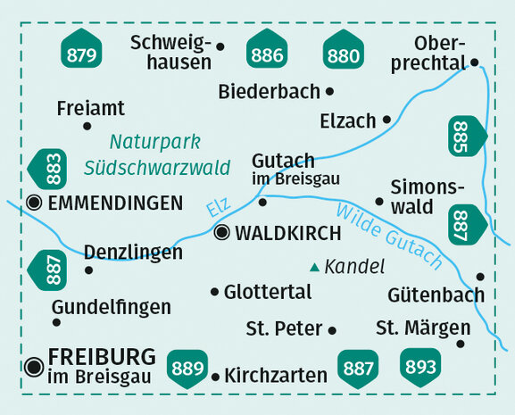 Kompass - WK 884 Waldkirch - Kandel - St. Peter - St. Märgen