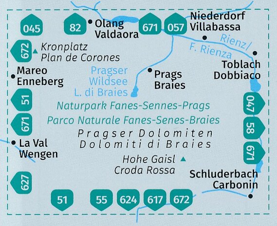 Kompass - WK 145 Pragser Dolomiten