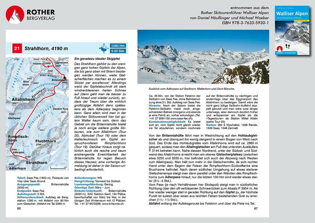 Rother - Skitourenführer Walliser Alpen