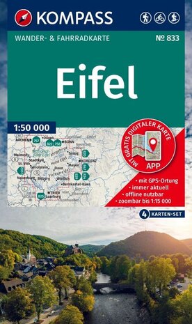 Kompass - WK 833 Eifel (set 4 kaarten)