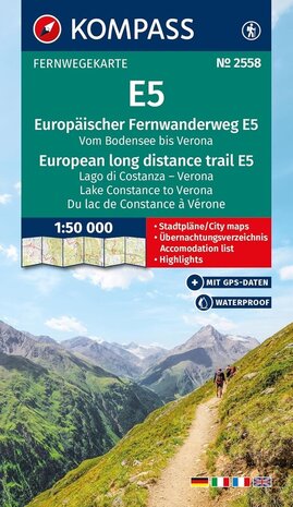 Kompass - WK 2222 2558 Europäischer Fernwanderweg E5
