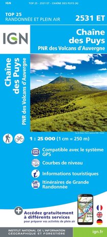 IGN - 2531ET Chaîne des Puys