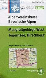 OeAV - Alpenvereinskarte BY13 Mangfallgebirge West, Tegernsee, Hirschberg (Weg + Ski)