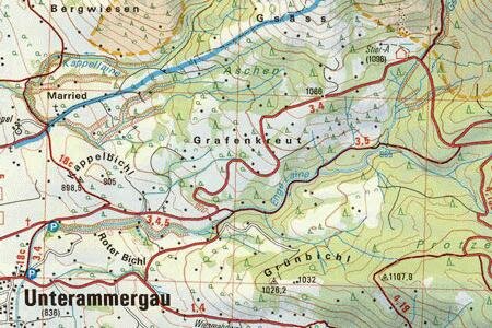 OeAV - Alpenvereinskarte BY07 Ammergebirge Ost, Pürschling, Hörnle (Weg + Ski)