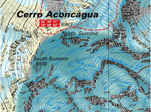 Climbing Map - Cerro Aconcagua