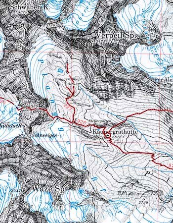 OeAV - Alpenvereinskarte 30/3 Ötztaler Alpen, Kaunergrat (Weg)