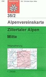 OeAV - Alpenvereinskarte 35/2 Zillertaler Alpen Mitte (Weg)