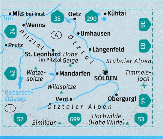 Kompass - WK 43 Ötztaler Alpen - Ötztal - Pitztal