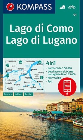 Kompass - WK 91 Lago di Como - Lago di Lugano